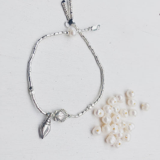 Oceans and Pearls Anklet